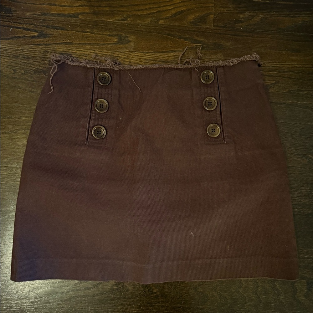 Tory Burch Dark Brown Cotton Mini Skirt